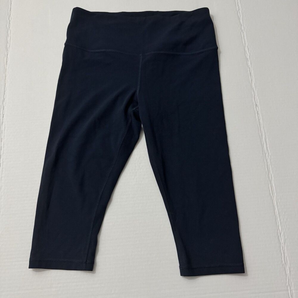 Athleta Elation Crop High Rise Leggings Navy Blue Size MP Medium Petite Athleisu